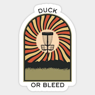 Duck Or Bleed | Disc Golf Vintage Retro Arch Mountains Sticker